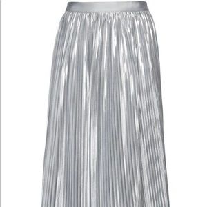Banana Republic Silver pleated midi skirt